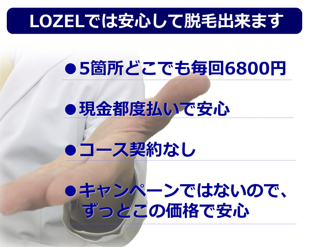 LOZELの脱毛は安心